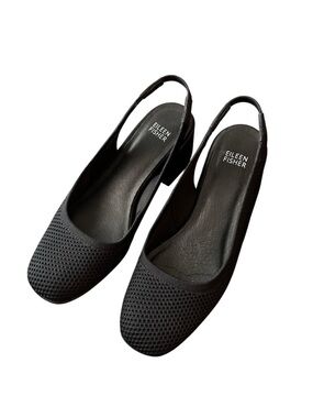 Eileen Fisher  Block Heel Knit Slingback Pumps